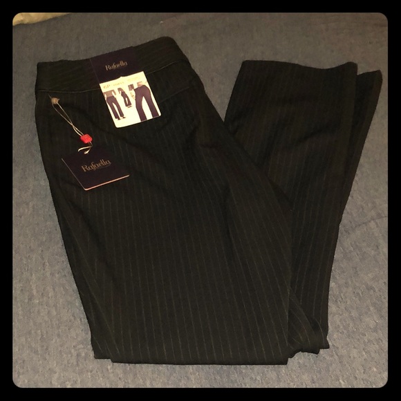 Rafaella Pants - Black Pinstripe Work/Dress Pants - Rafaella Brand